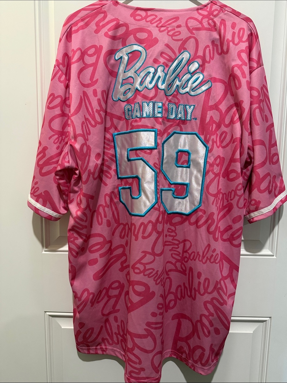 Texas rangers Pink BARBIE Jersey Top - Barbie Collaboration